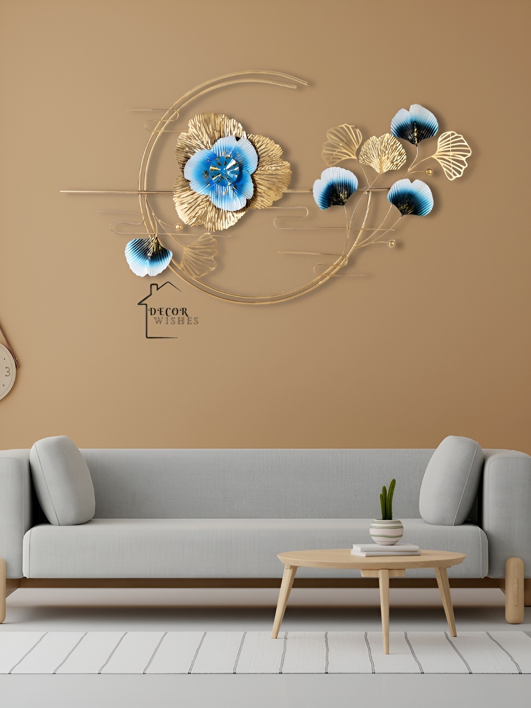 

DECOR WISHES Gold Toned & Blue Moon Hanging Wall Decor