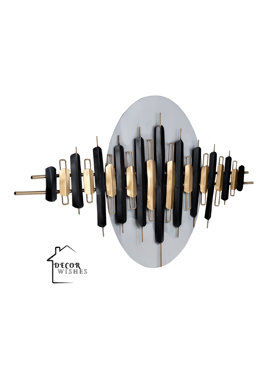 DECOR WISHES Black & White Stone And Bars Hanging Wall Decor