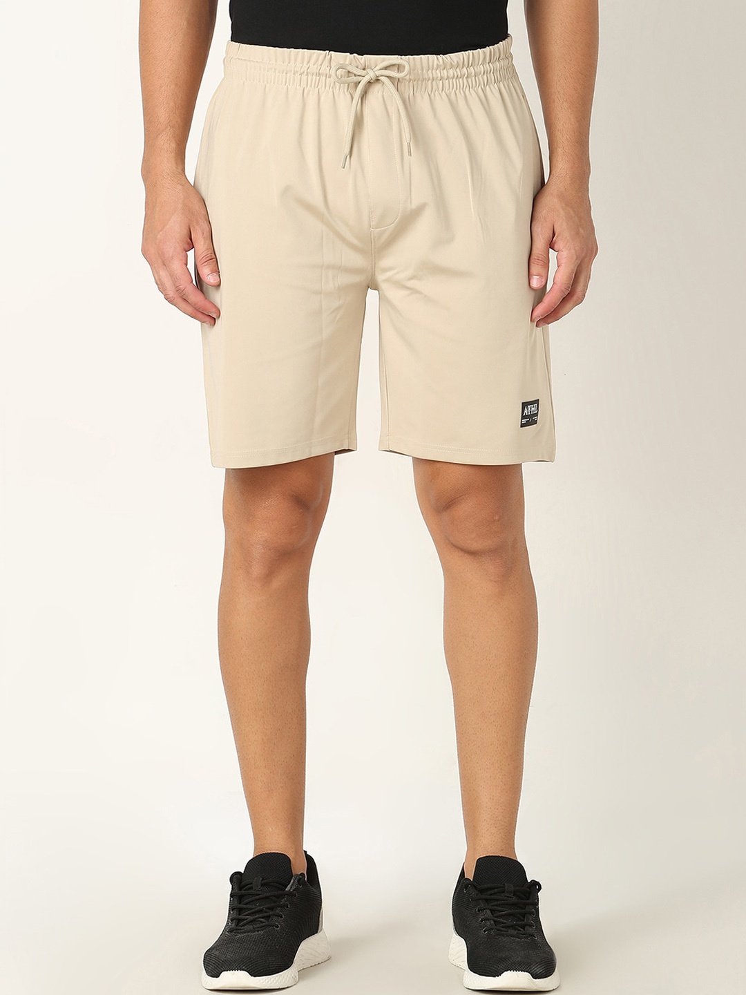 

R&B Men Mid-Rise Sports Shorts, Beige