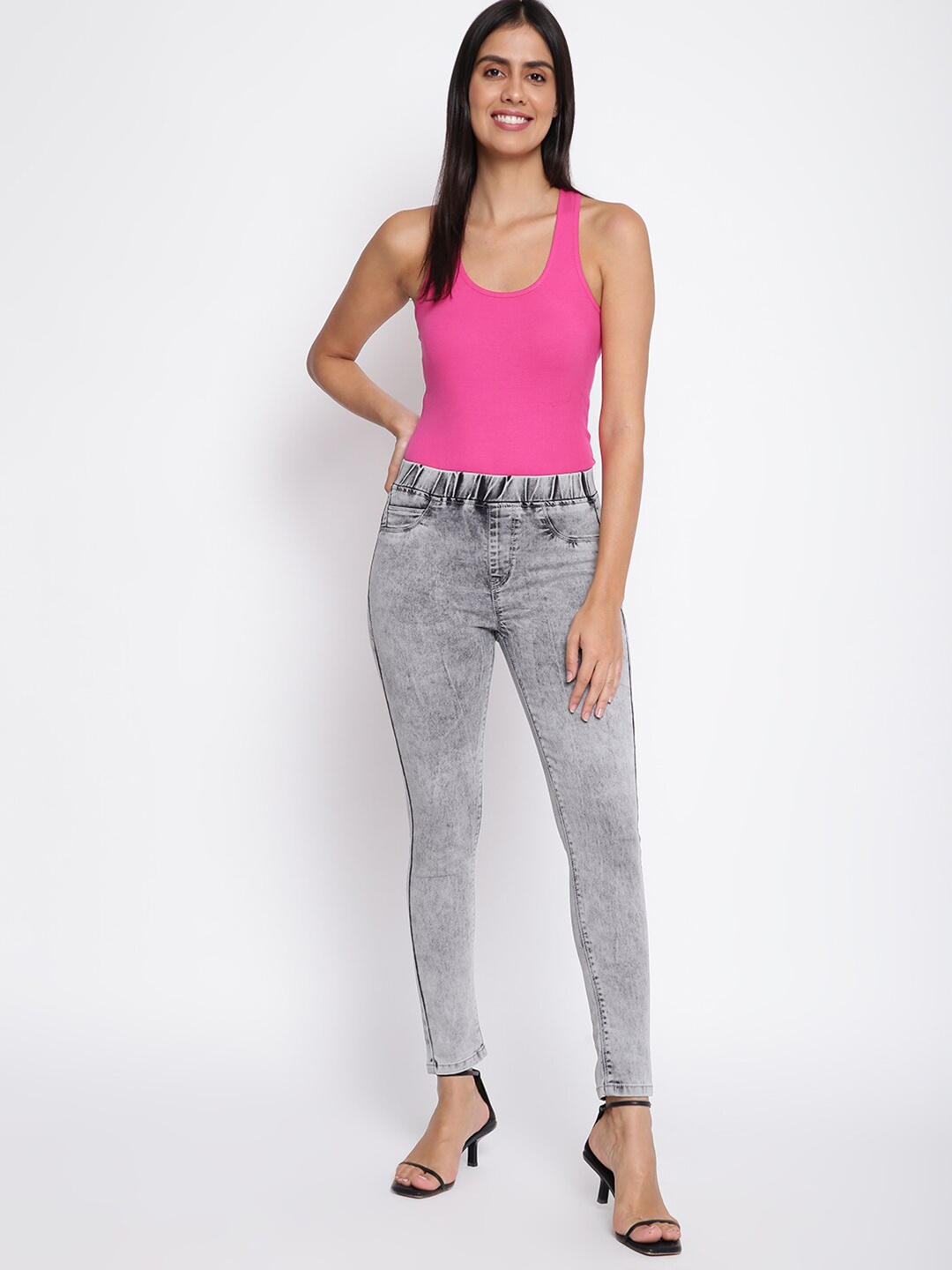 

TALES & STORIES Women Skinny Fit Jeggings, Grey