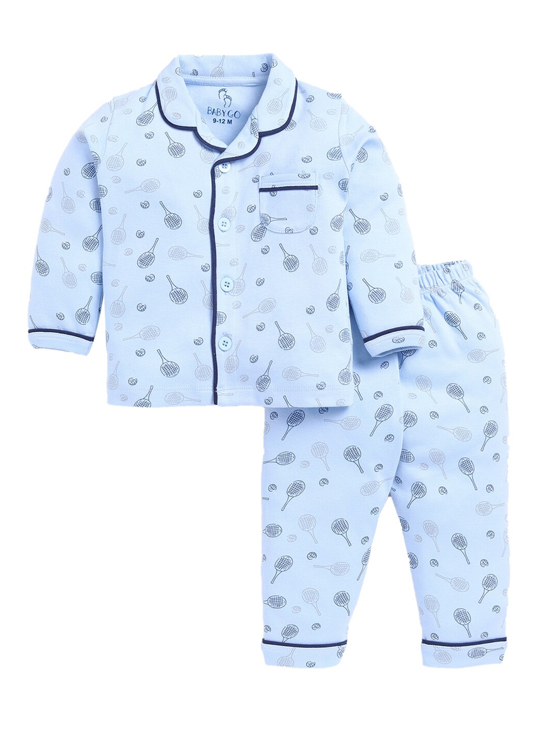 

BABY GO Boys Printed T-shirt with Pyjamas, Blue