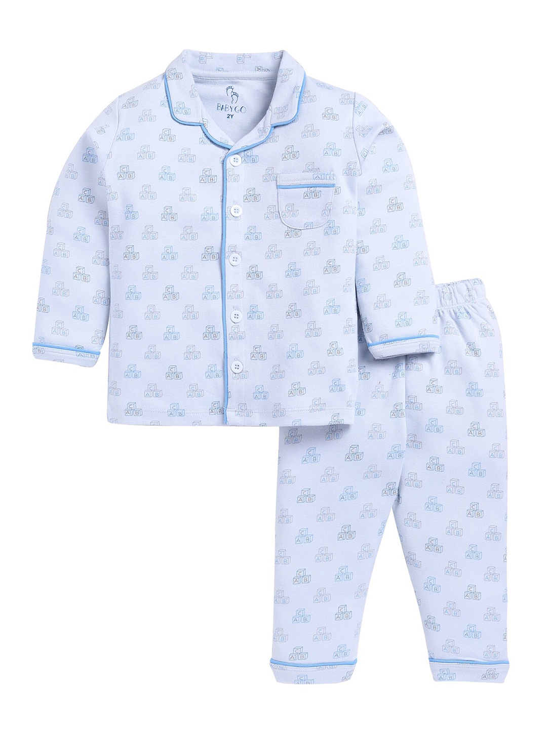 

BABY GO Boys Printed T-shirt with Pyjamas, Blue