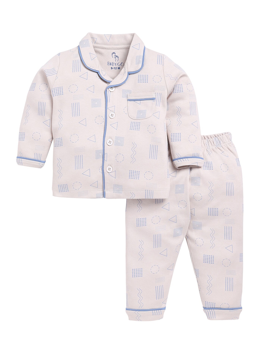 

BABY GO Boys Printed T-shirt with Pyjamas, Beige