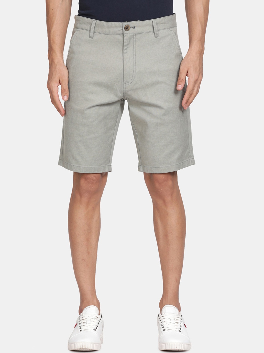 

t-base Men Mid-Rise Cotton Chino Shorts, Green
