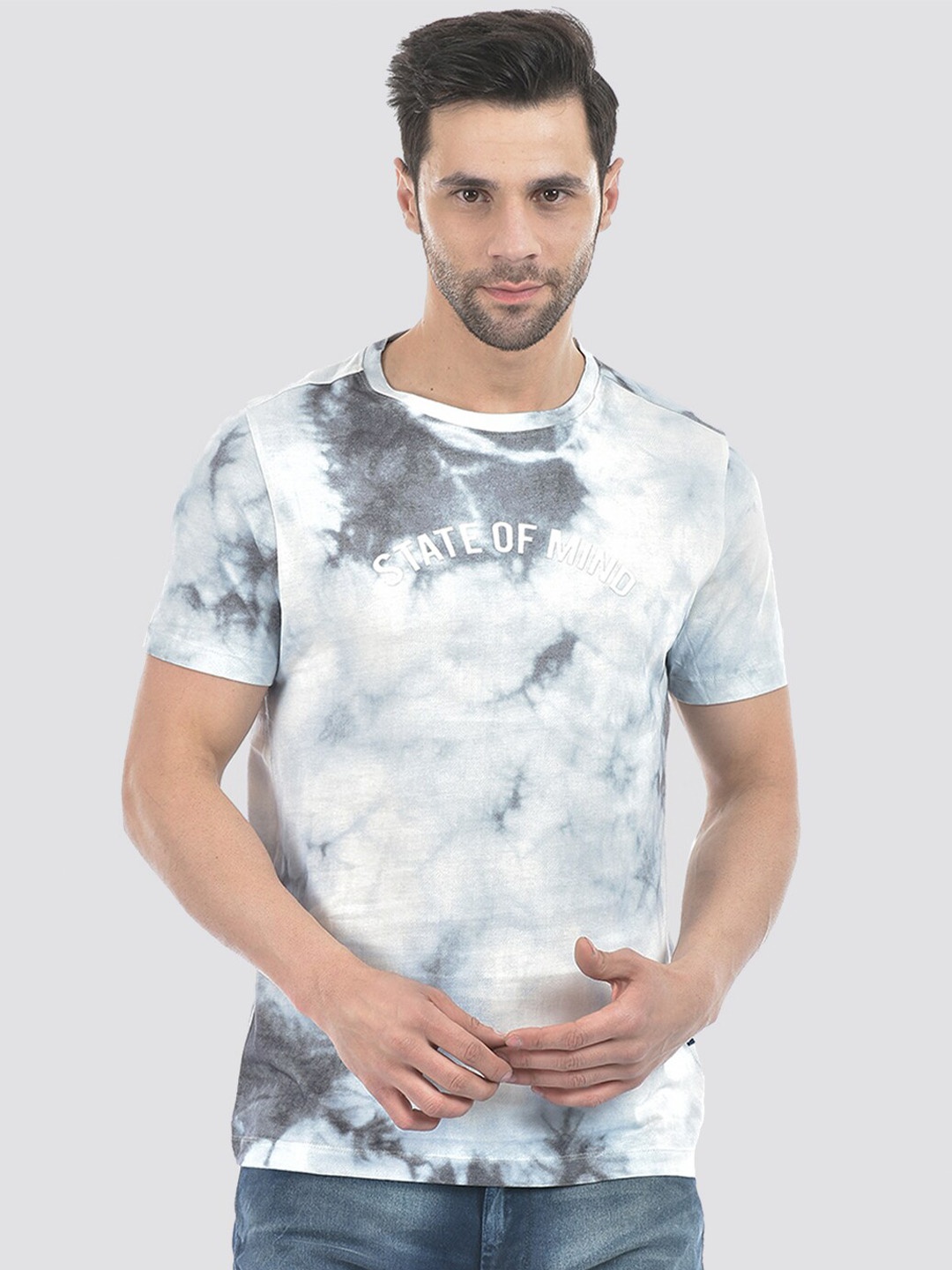 

Numero Uno Tie & Dye Regular Fit Cotton T-shirt, White