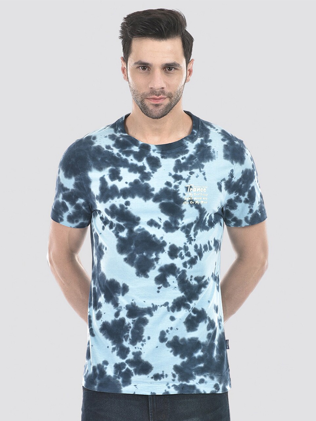 

Numero Uno Tie and Dye Pure Cotton T-shirt, Blue