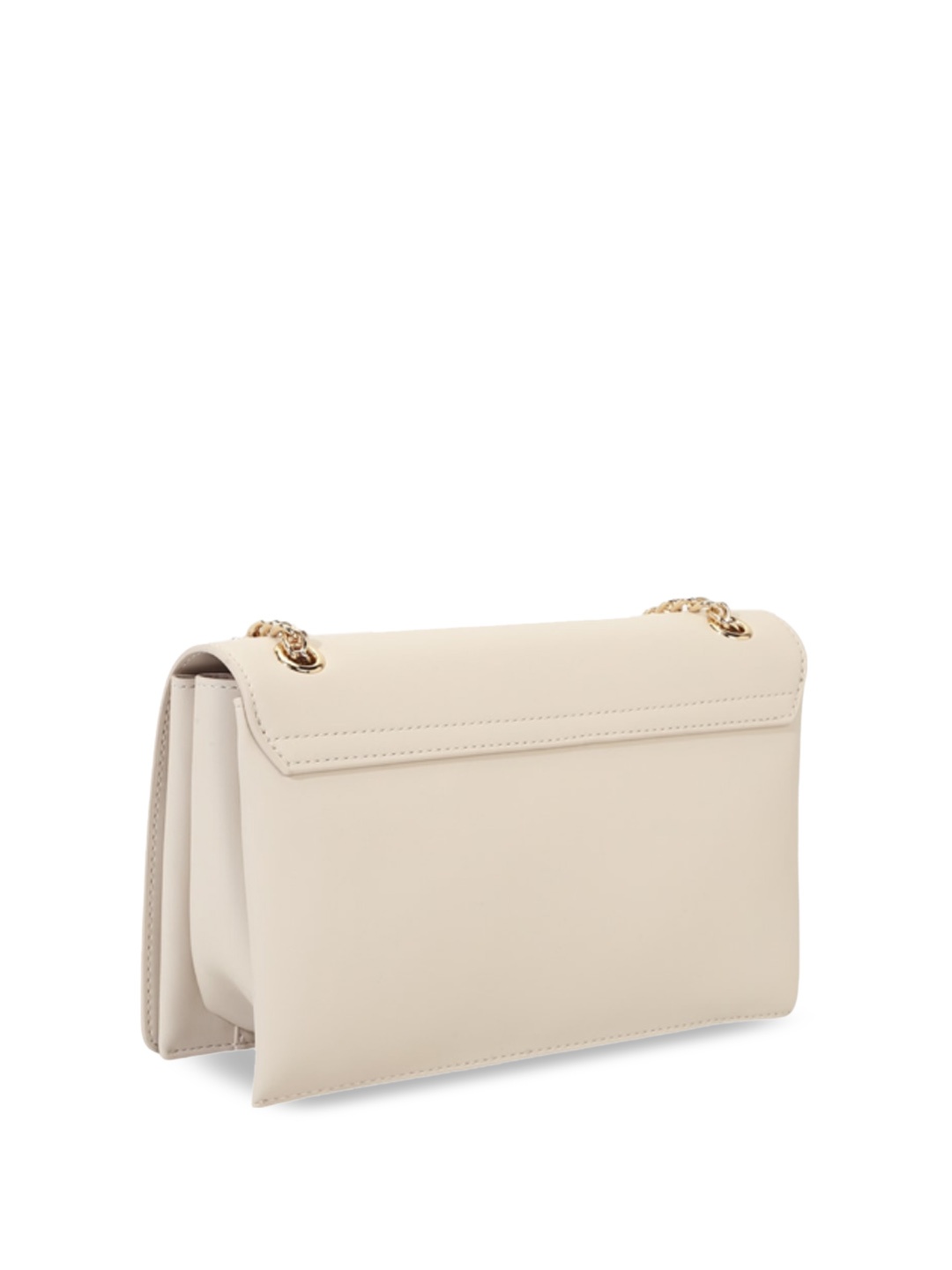 

LOVE MOSCHINO Typography Printed Leather Structured Handheld Bag, Beige