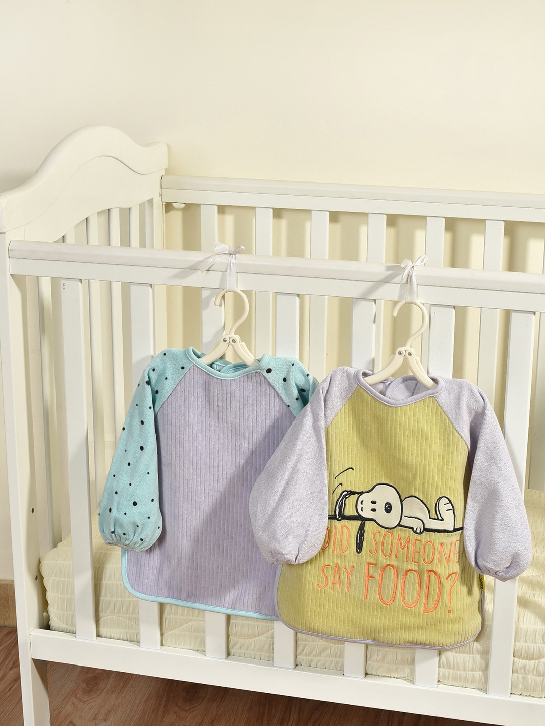 

MiArcus Infant Pack Of 2 Snoopy Embroidered Coverall Bibs, Blue