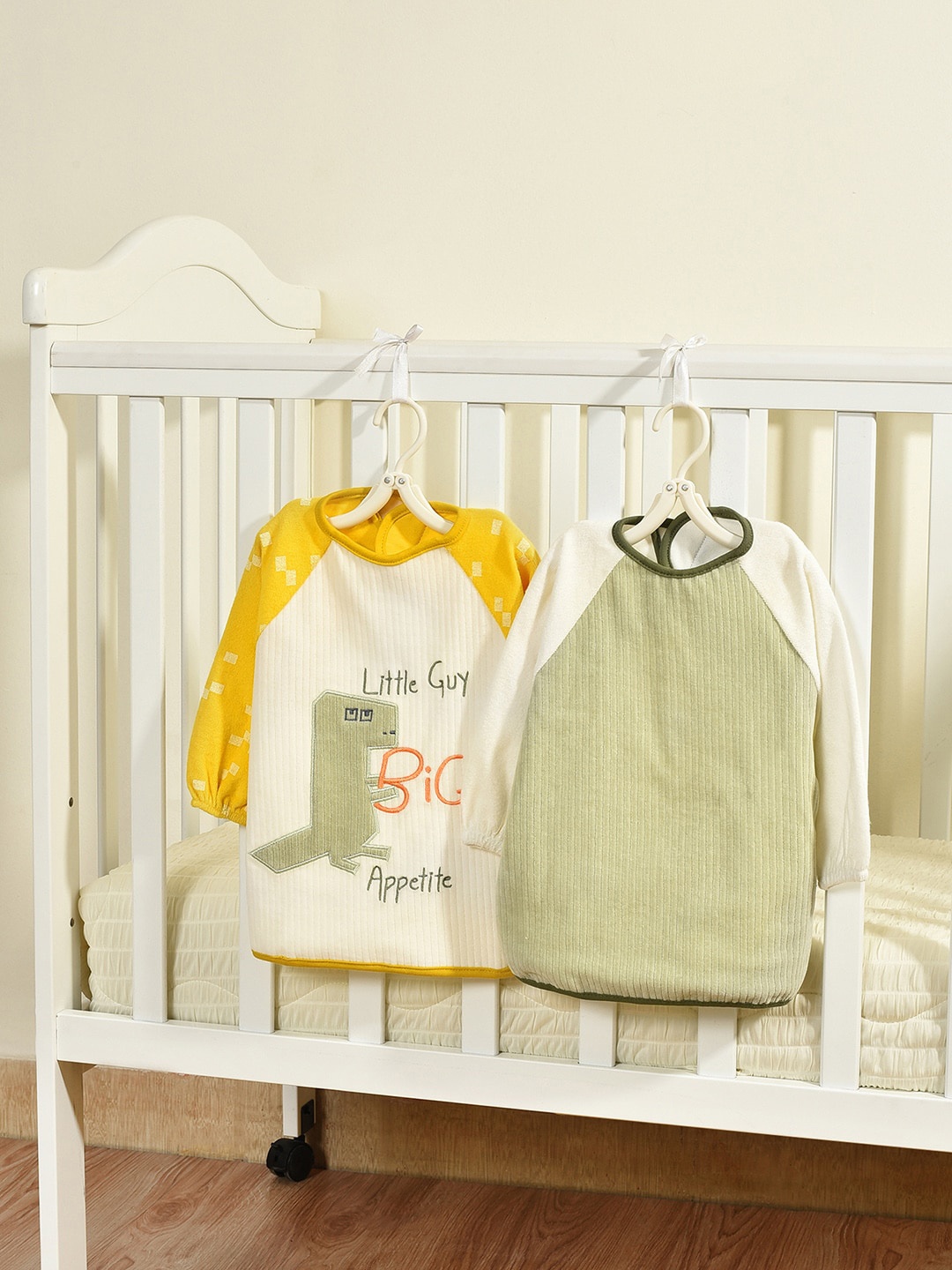 

MiArcus Pack Of 2 Embroidered Coverall Bibs, Yellow