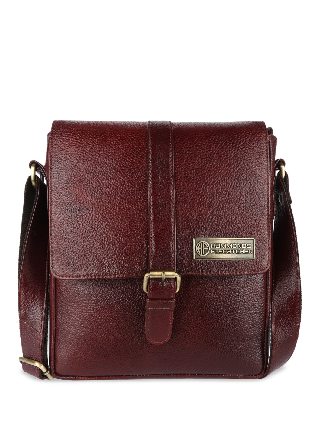 

HAMMONDS FLYCATCHER Textured Leather Structured Sling Bag, Brown