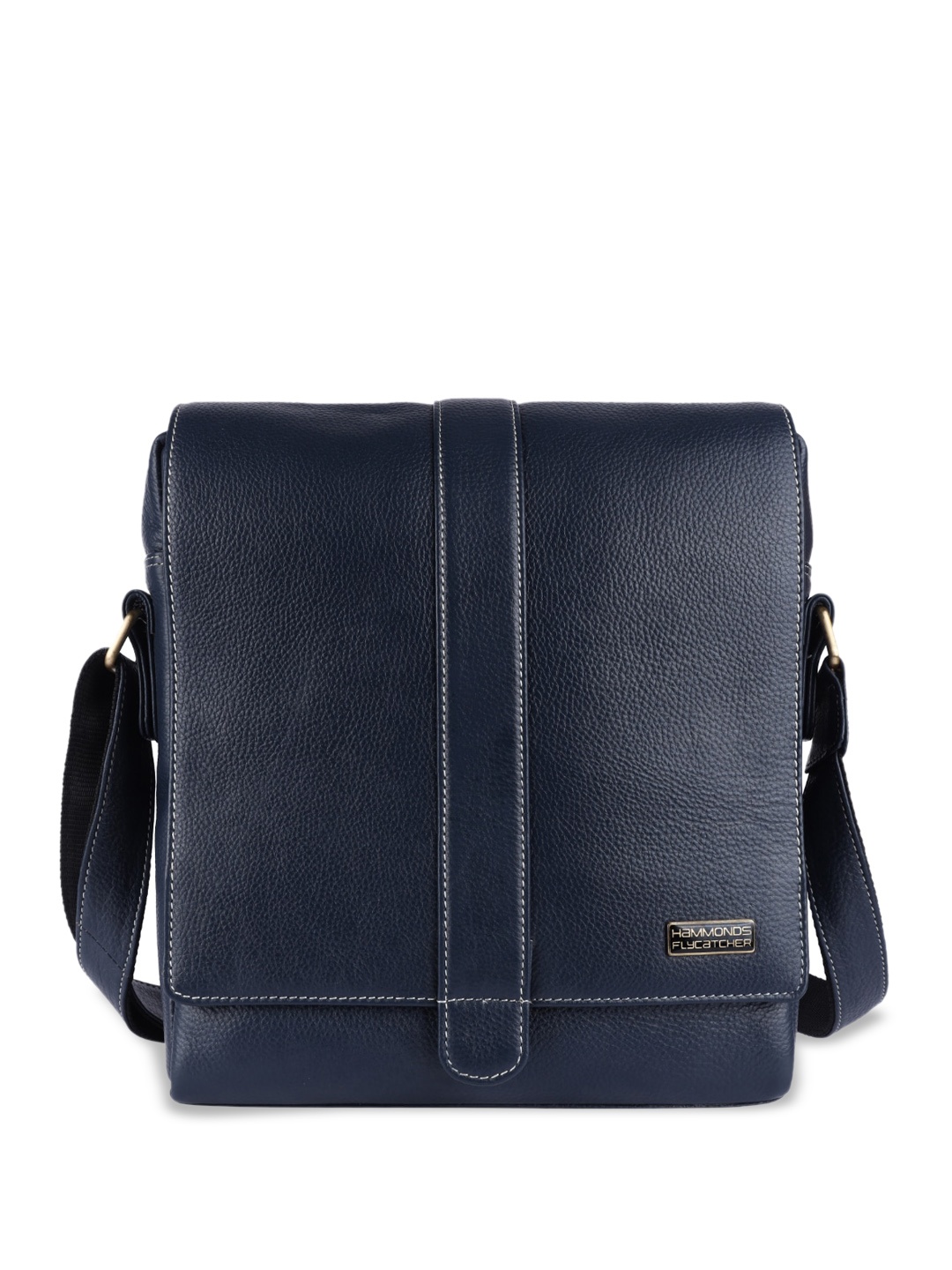 

HAMMONDS FLYCATCHER Textured Leather Structured Sling Bag, Blue