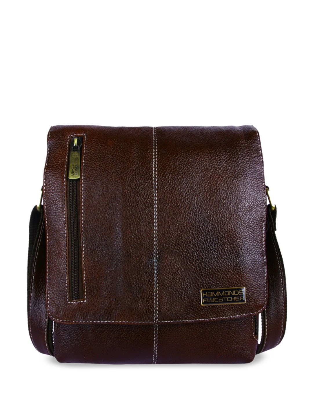 

HAMMONDS FLYCATCHER Textured Leather Structured Shoulder Bag, Brown