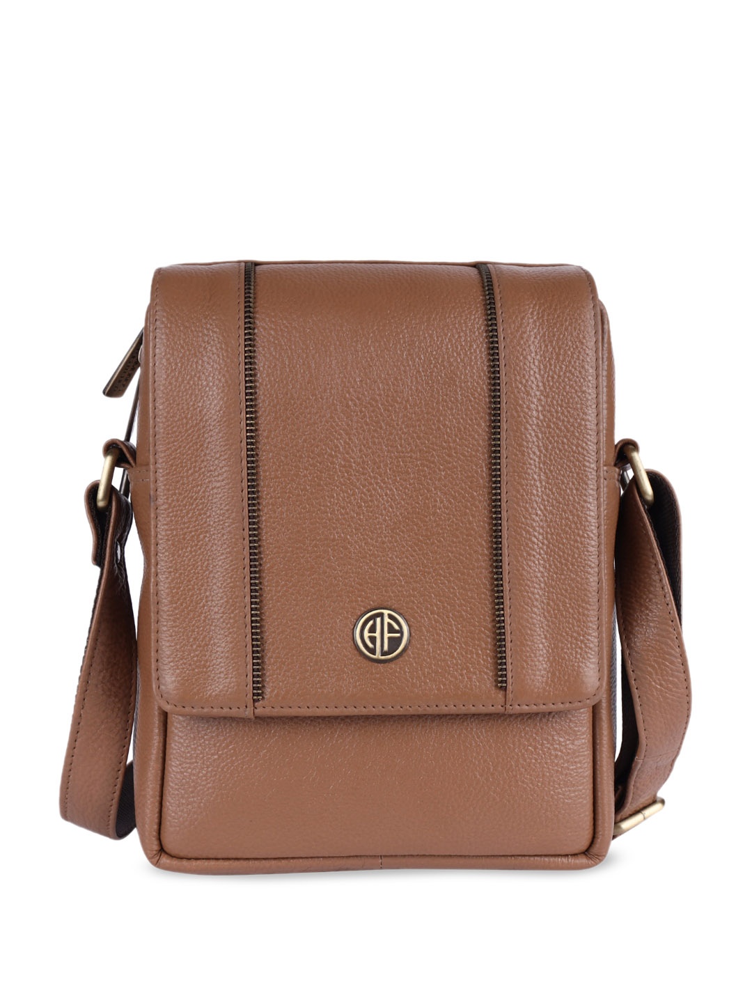 

HAMMONDS FLYCATCHER Textured Leather Structured Sling Bag, Brown