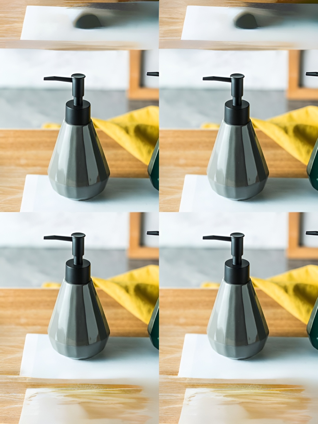

USHA SHRIRAM Grey 2 Pieces Ceramic Soap Dispenser 250 ml Each