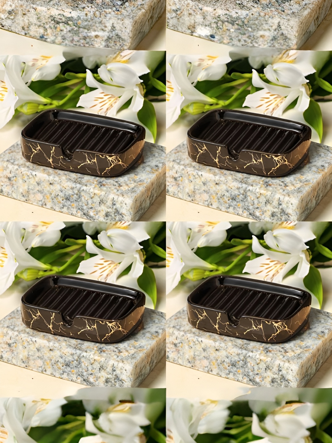 

USHA SHRIRAM Khaki 4 Ceramic Soap Cases