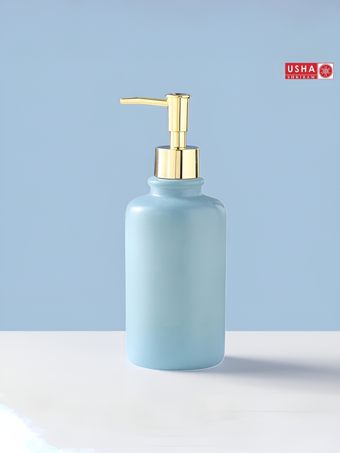 

USHA SHRIRAM Blue 2 Pieces Ceramic Soap Dispenser 400 ml