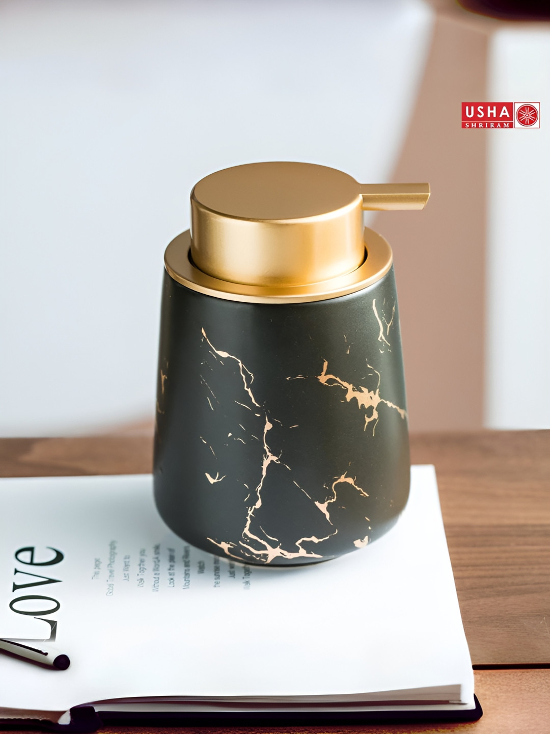 

USHA SHRIRAM Black Ceramic Contemporary Bath Accessories Set 400 ml