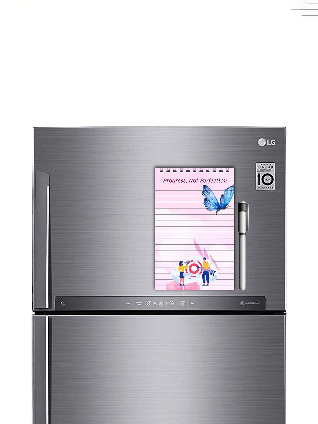 

ARTBUG Pink & Blue Printed Decorative Fridge Magnet Notepad With Marker