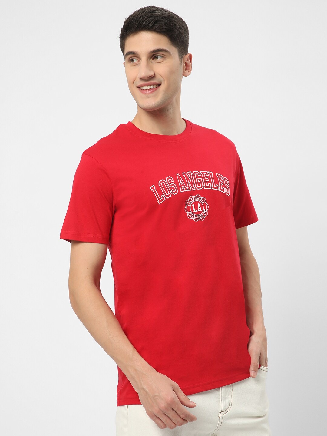

R&B Regular Fit Short Sleeves Cotton T-shirt, Red