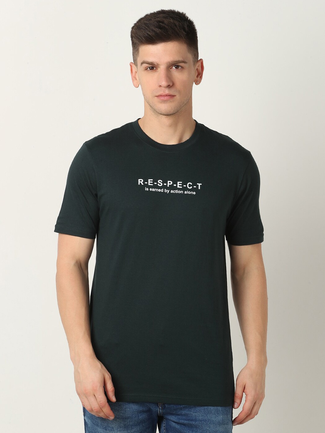

R&B Printed Round Neck T-shirt, Green