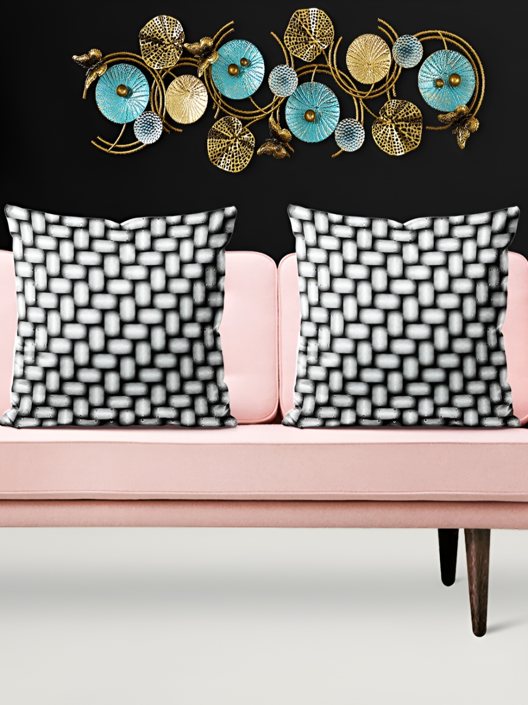 

ArtzFolio Black & White Printed 5 Pieces Square Cushion Covers