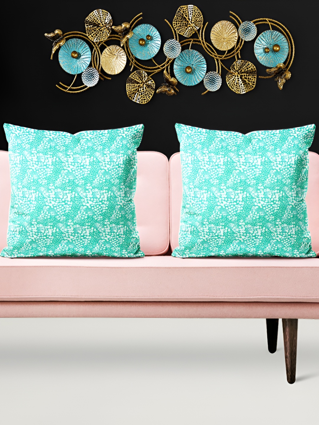 

ArtzFolio White & Green 5 Pieces Abstract Printed Velvet Square Cushion Covers