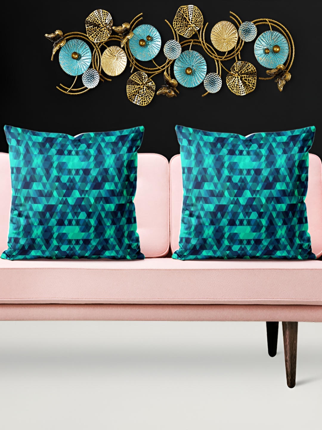 

ArtzFolio Blue 5 Pieces Abstract Velvet Square Cushion Covers