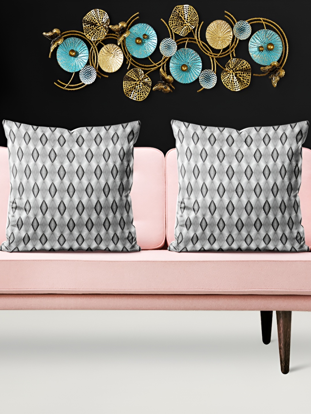 

ArtzFolio Black & Grey 5Pcs Ethnic Motifs Square Cushion Covers