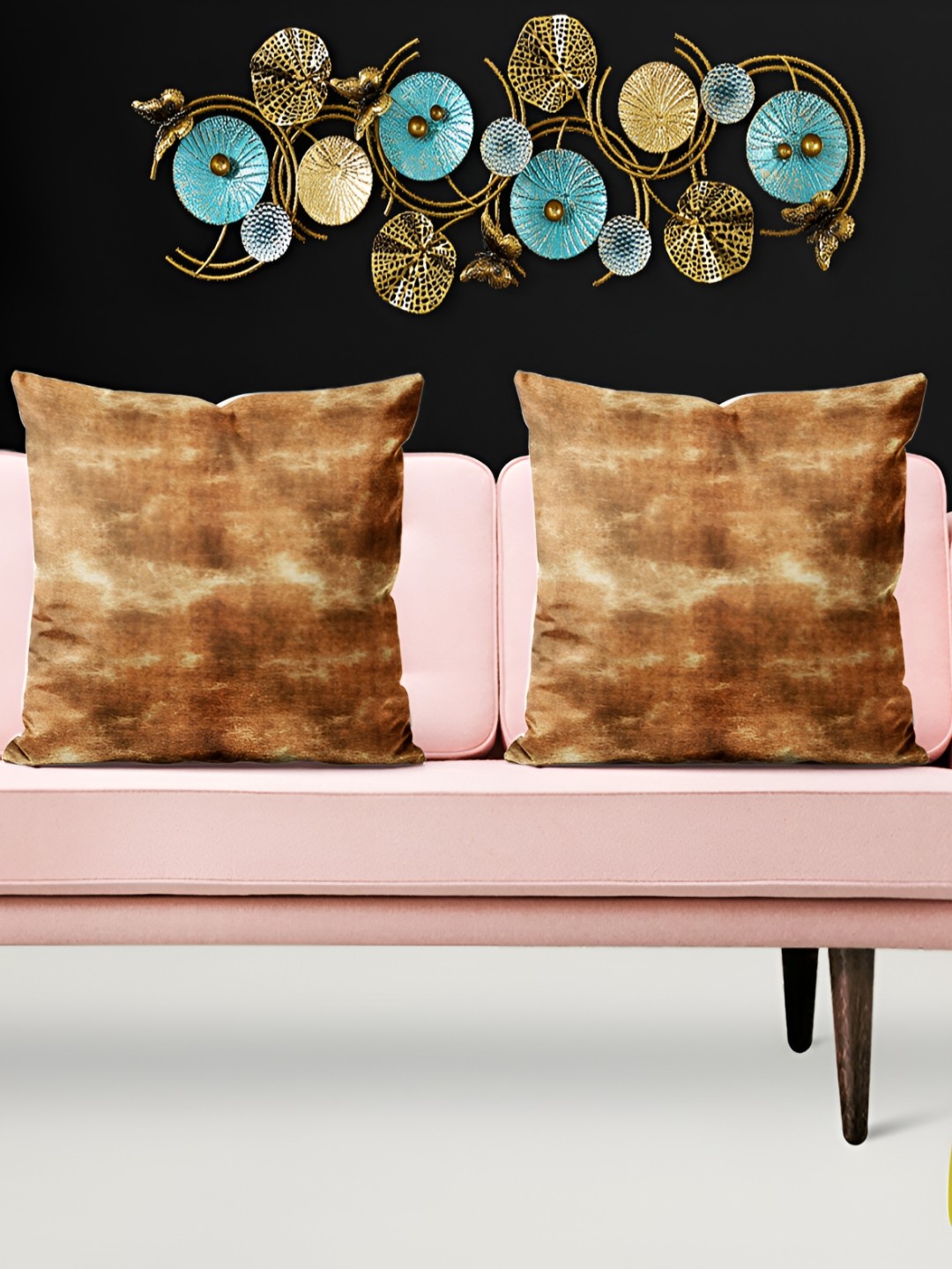 

ArtzFolio Brown 5 Pieces Abstract Square Cushion Covers