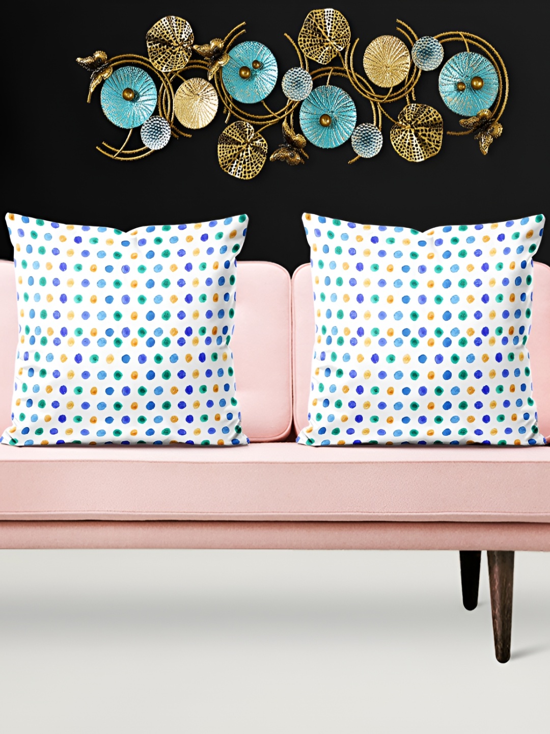 

ArtzFolio White & Blue 5 Pieces Abstract Printed Square Cushion Covers