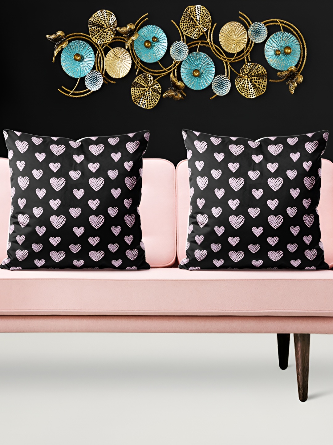 

ArtzFolio Black 5 Pieces Square Cushion Covers
