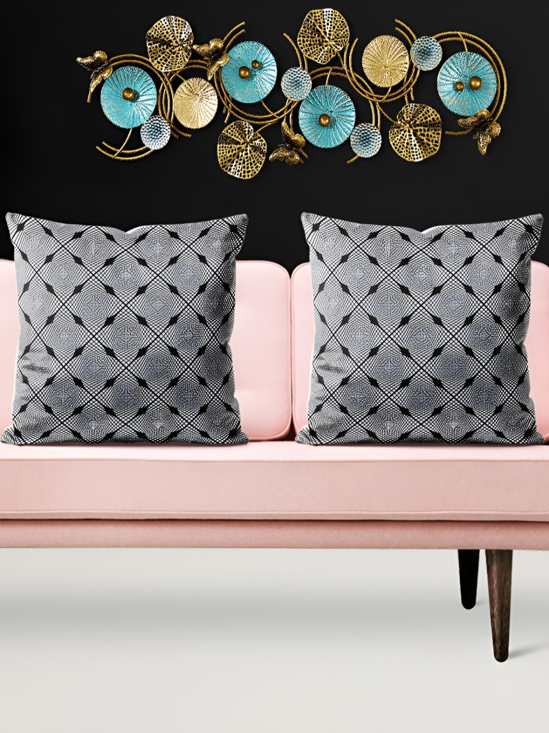 

ArtzFolio Black and White 5 Pieces Geometric Printed Square Cushion Covers