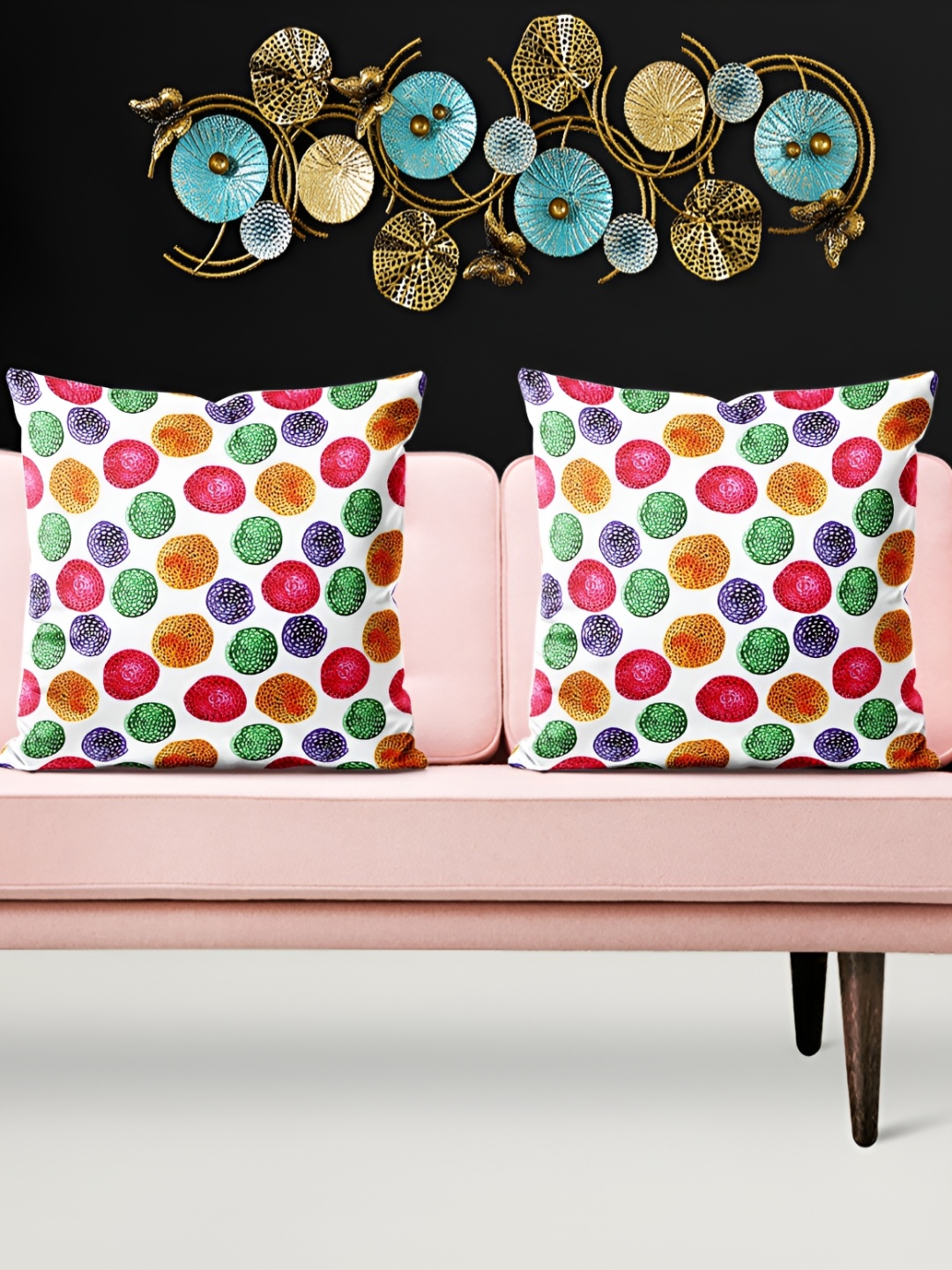 

ArtzFolio White & Red 5 Pieces Printed Square Cushion Covers