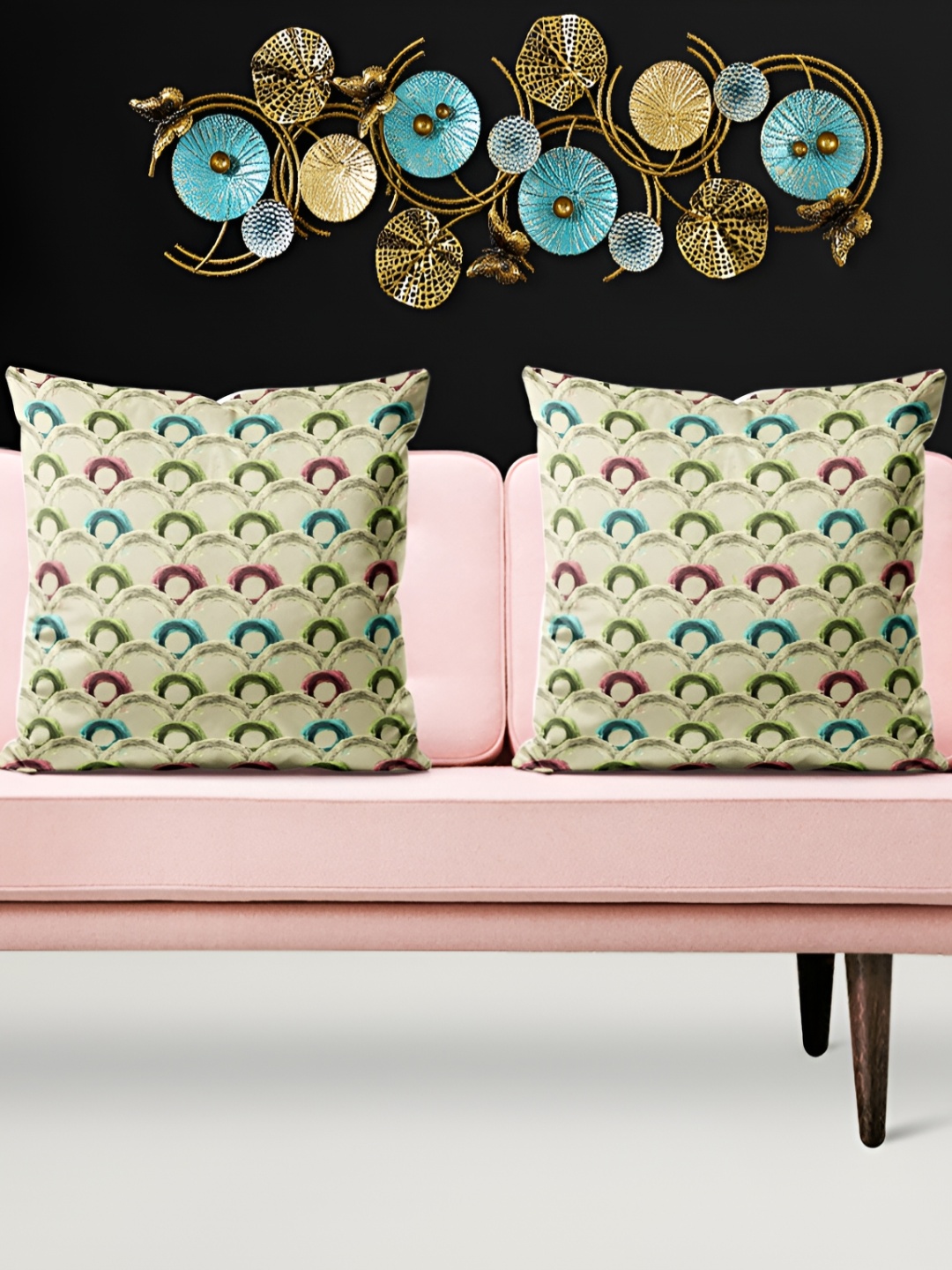 

ArtzFolio Green & Blue 5 Pieces Abstract Velvet Square Cushion Covers