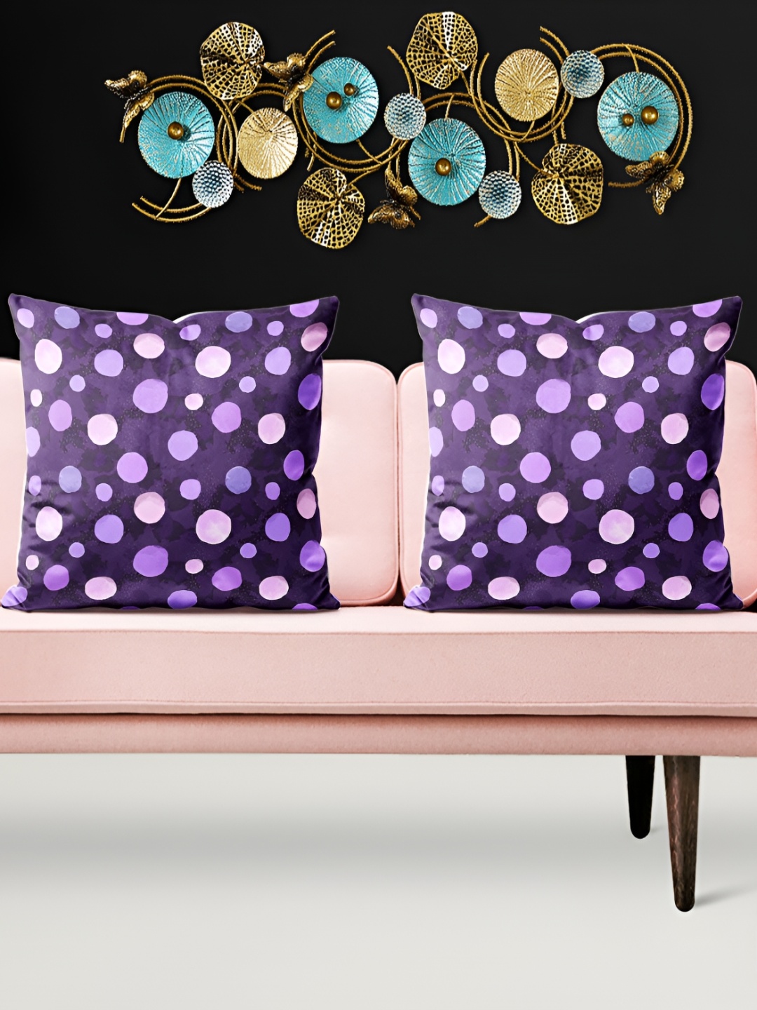 

ArtzFolio Violet 5 Pieces Velvet Square Cushion Covers
