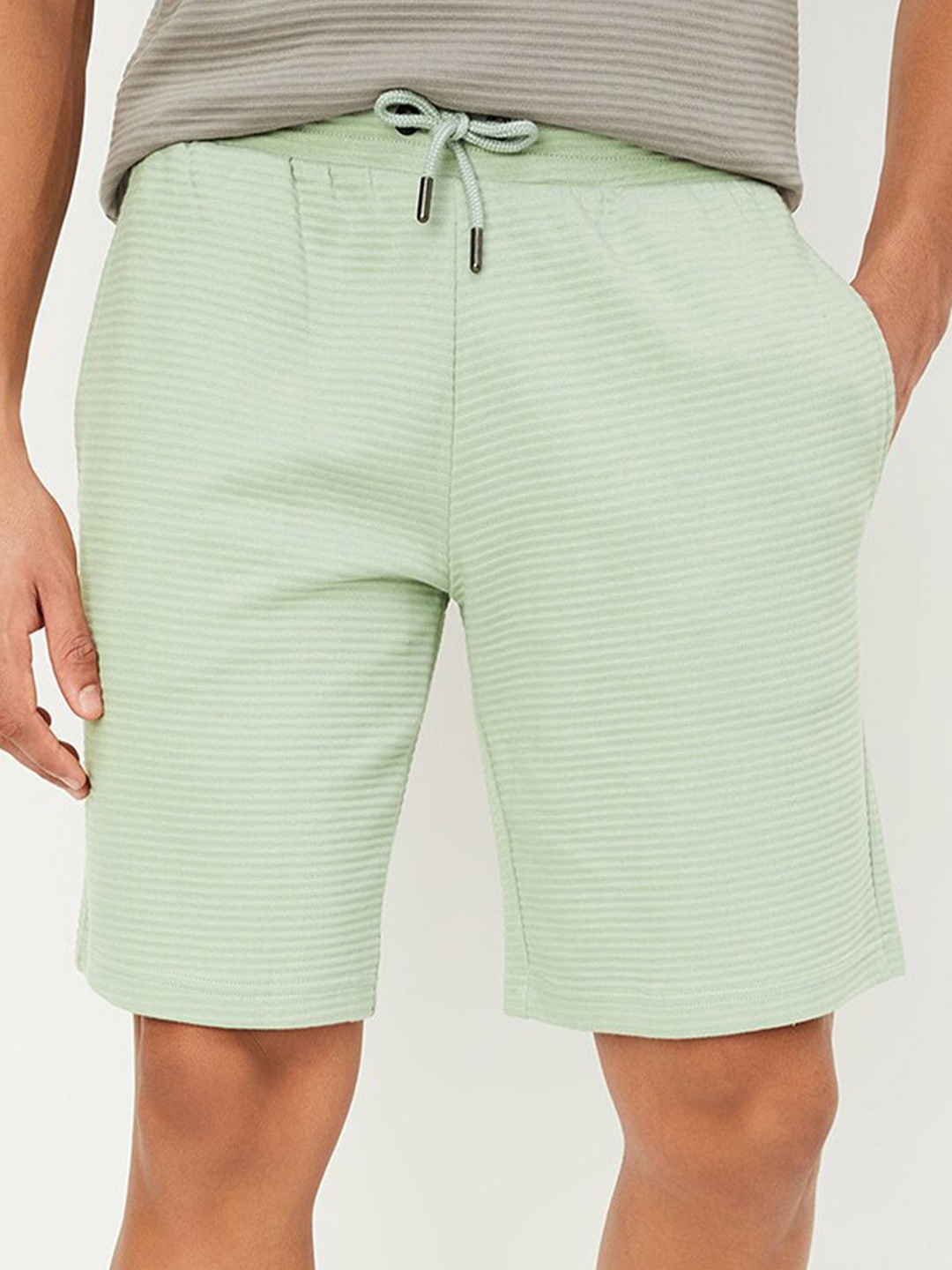 

max Men Striped Lounge Shorts, Blue