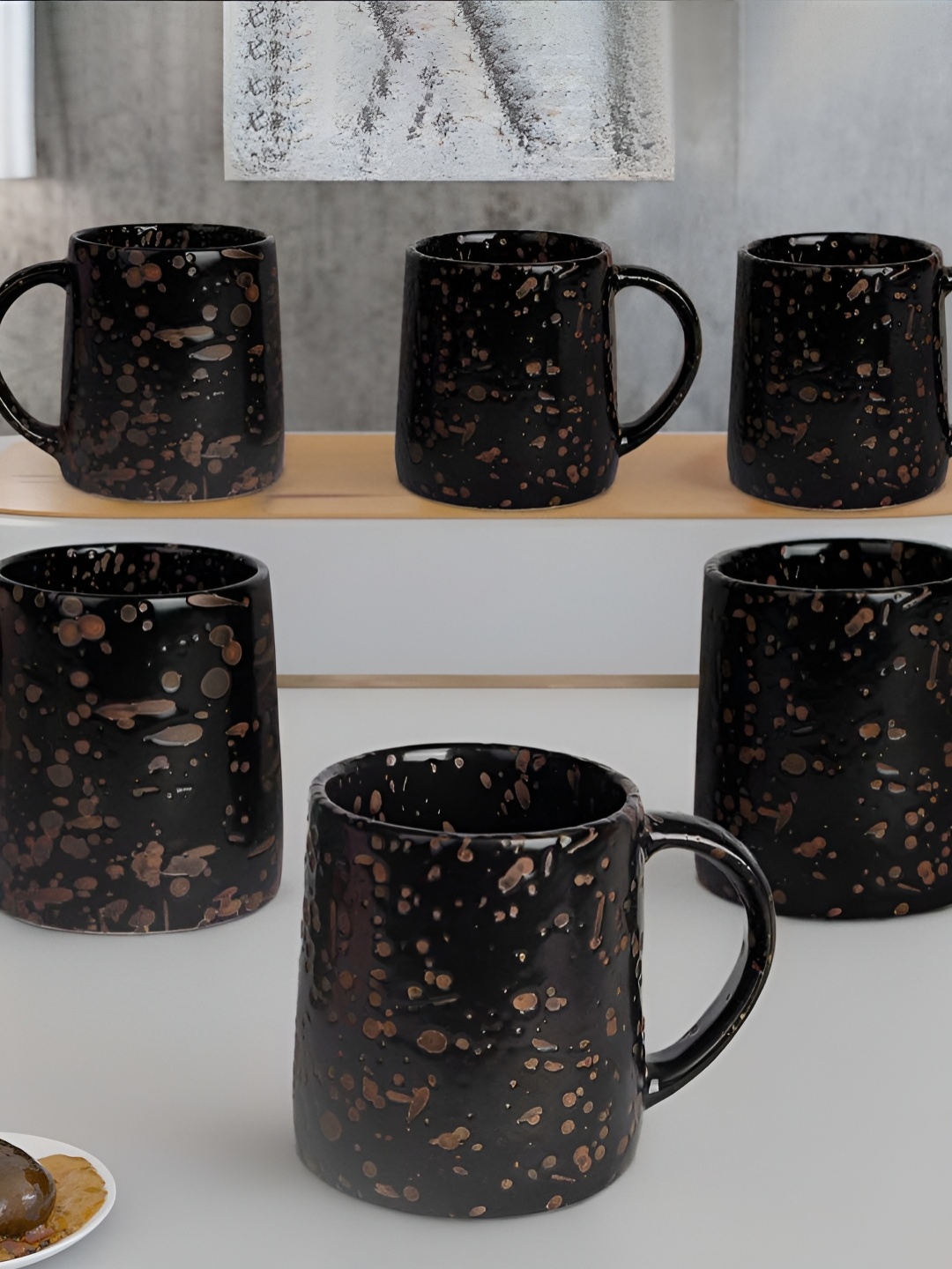 

The Earth Store Brown Handcrafted Textured Ceramic Glossy Mugs Set of Cups and Mugs