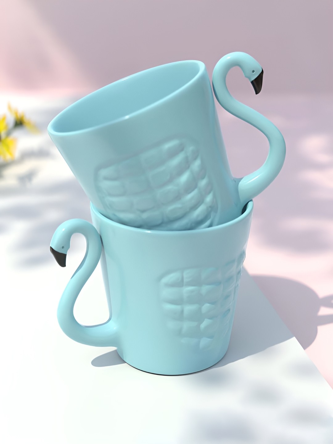 

The Earth Store Blue Handcrafted Textured Ceramic Glossy Mugs Set of Cups and Mugs
