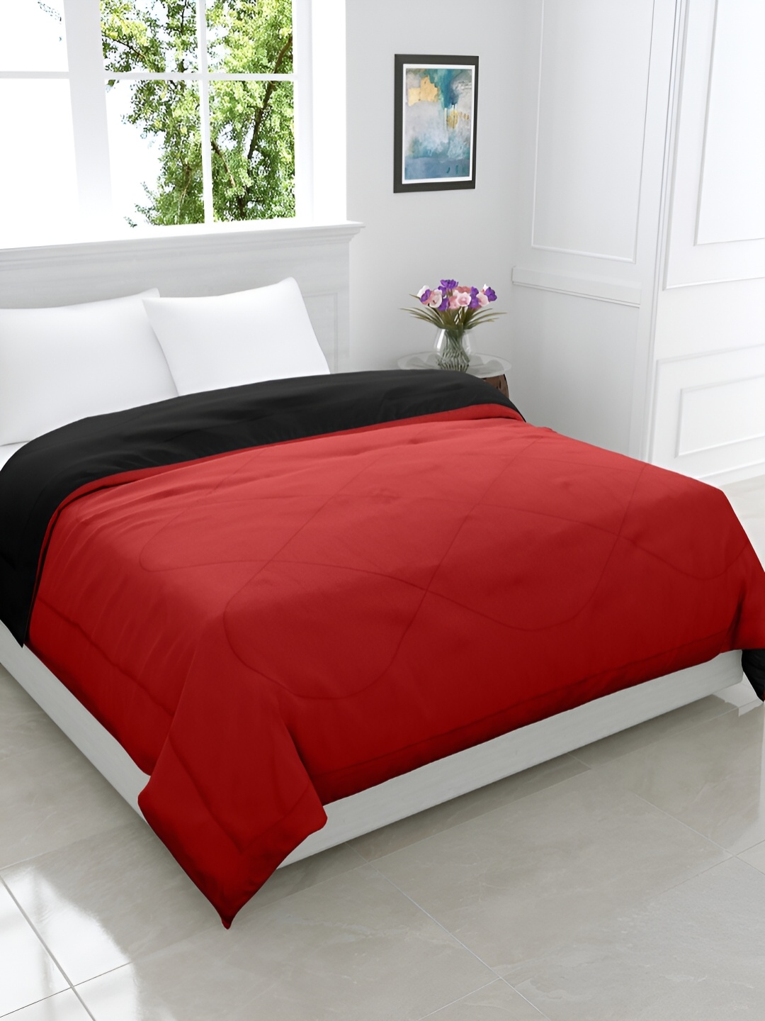 

GYT Black & Red Microfiber Mild Winter Double Bed Comforter