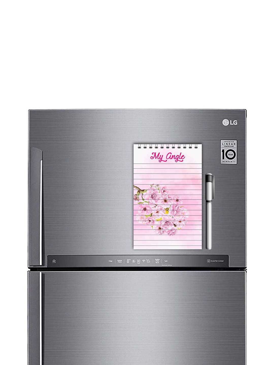 

ARTBUG White & Pink To do List Printed Decorative Magnet With Marker