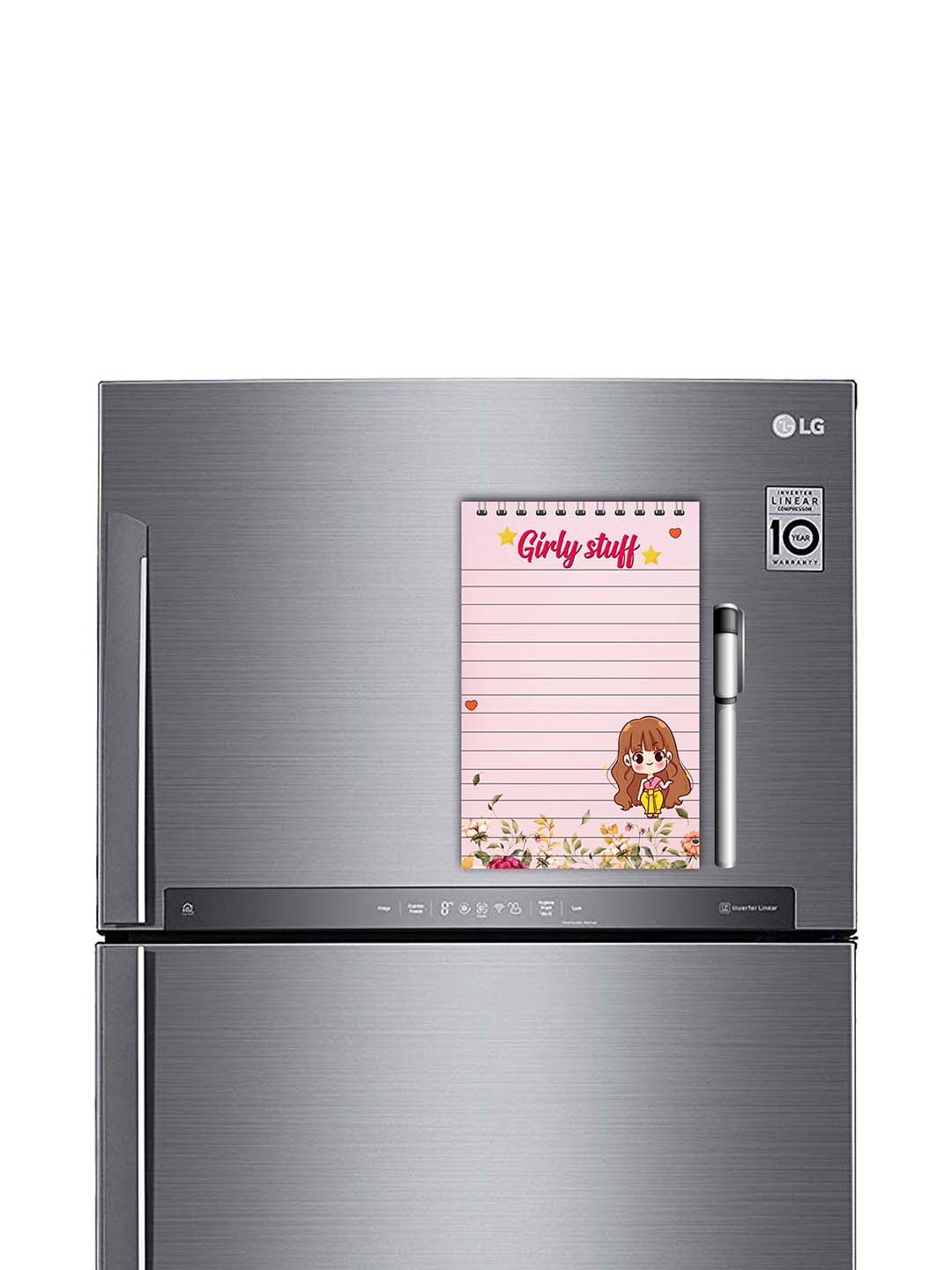 

ARTBUG Pink & Brown To do List Printed Decorative Fridge Magnet Notepad With Marker
