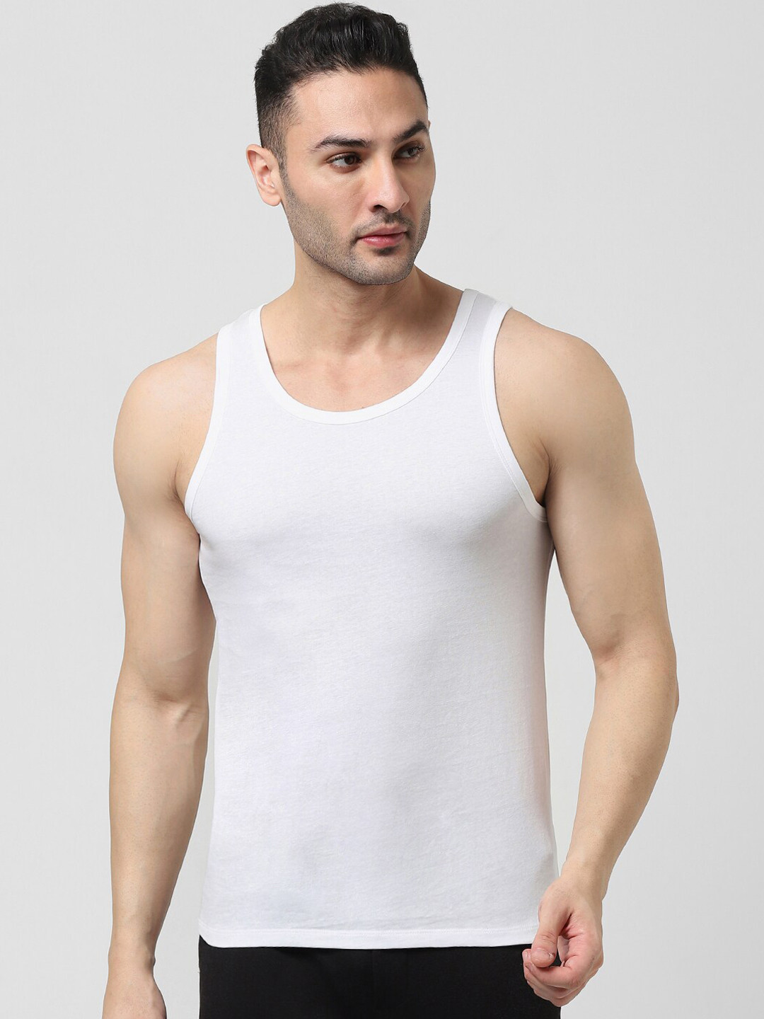 

Jack & Jones JJOR EBO CHARLES Pack of 2 Pure Cotton Innerwear Vests 2672620001, White