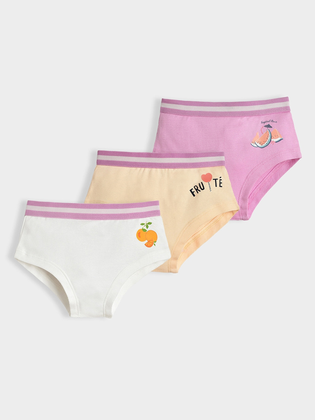 

MiArcus Infant Girls Pack of 3 Printed Cotton Briefs, Pink