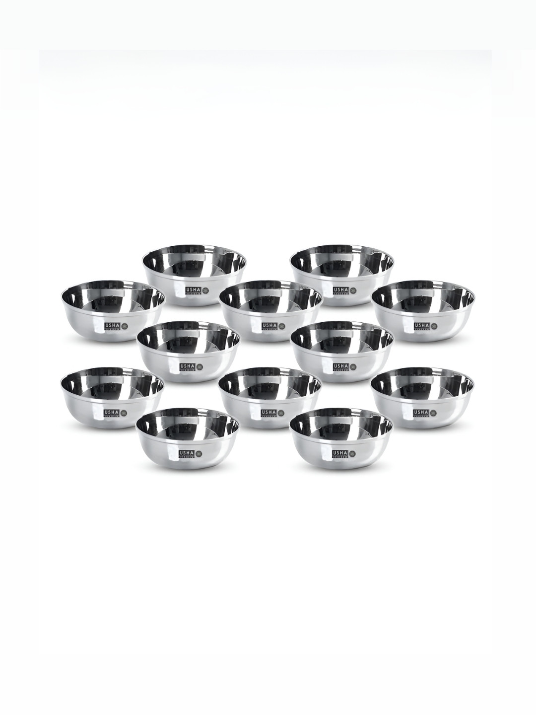 

USHA SHRIRAM Silver-Toned & 12 Pieces Stainless Steel Bowls