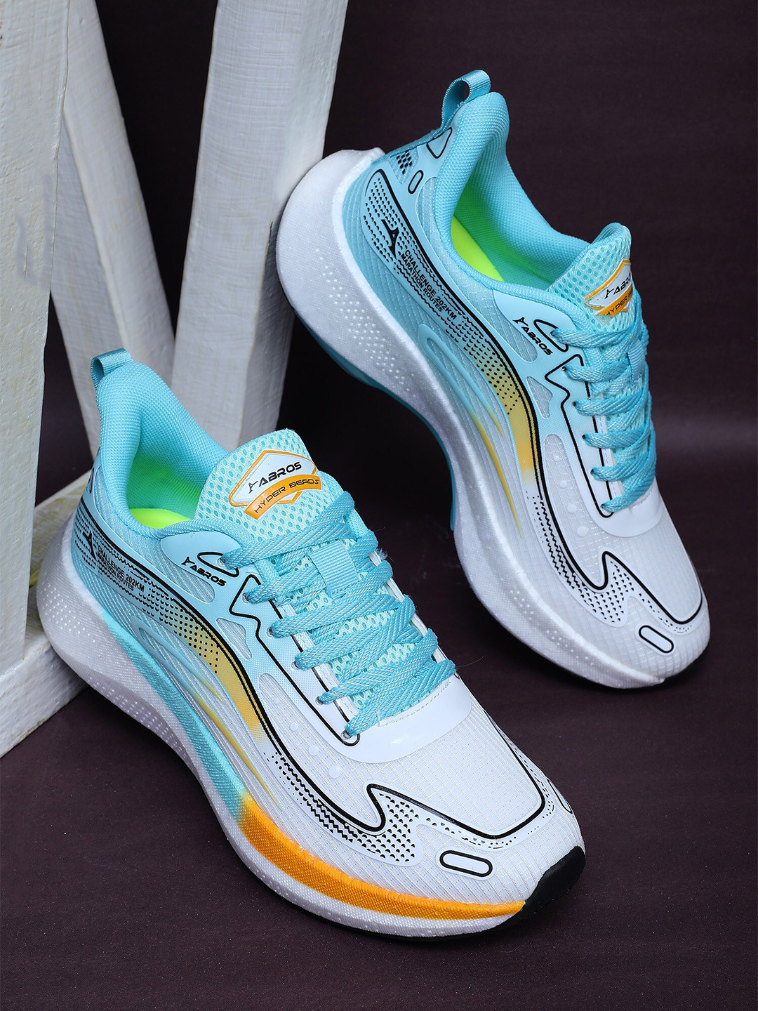 

ABROS Men Mesh Running Shoes, White