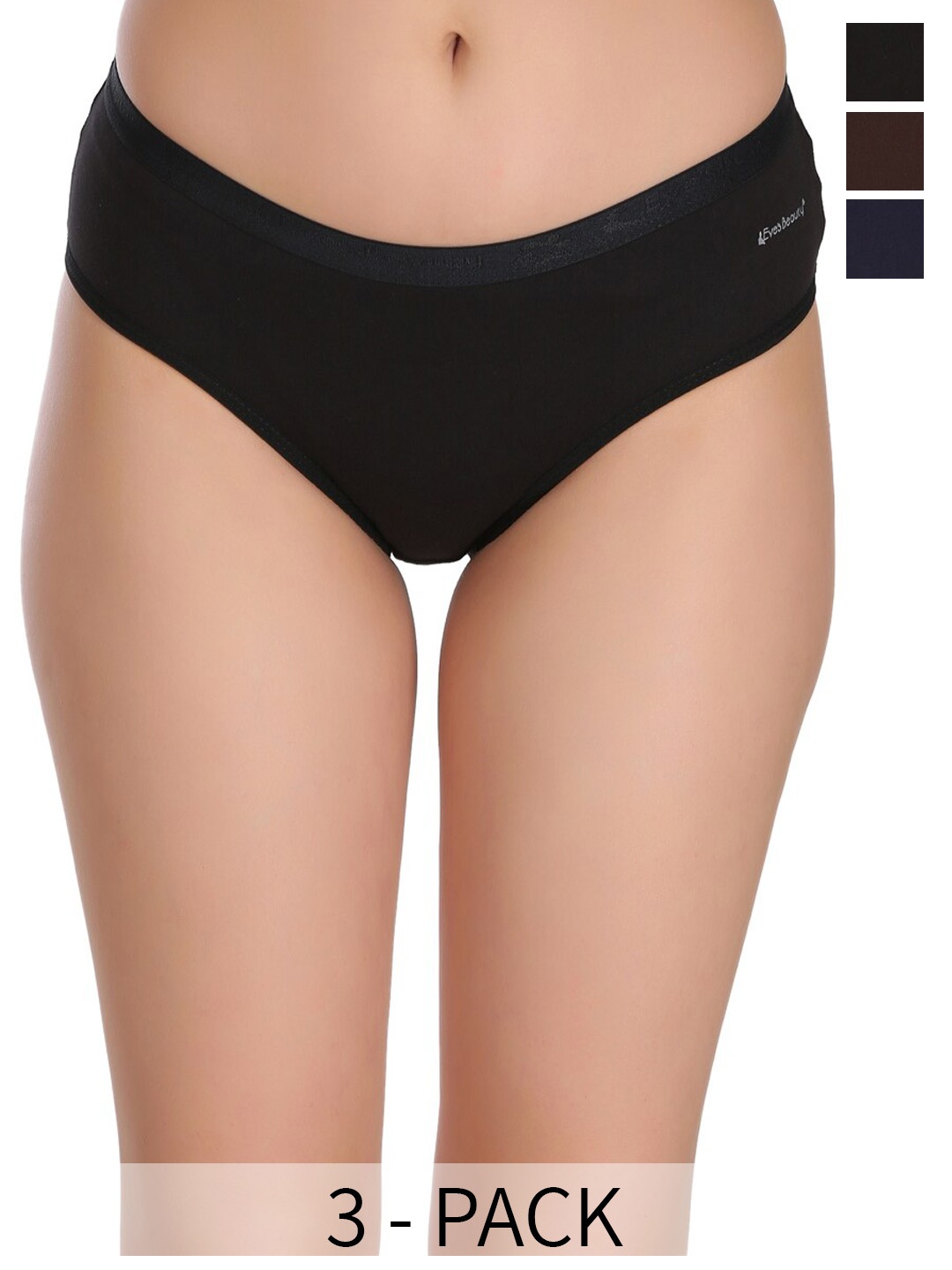 

Eve's Beauty Pack Of 3 Assorted Cotton Hipster Briefs