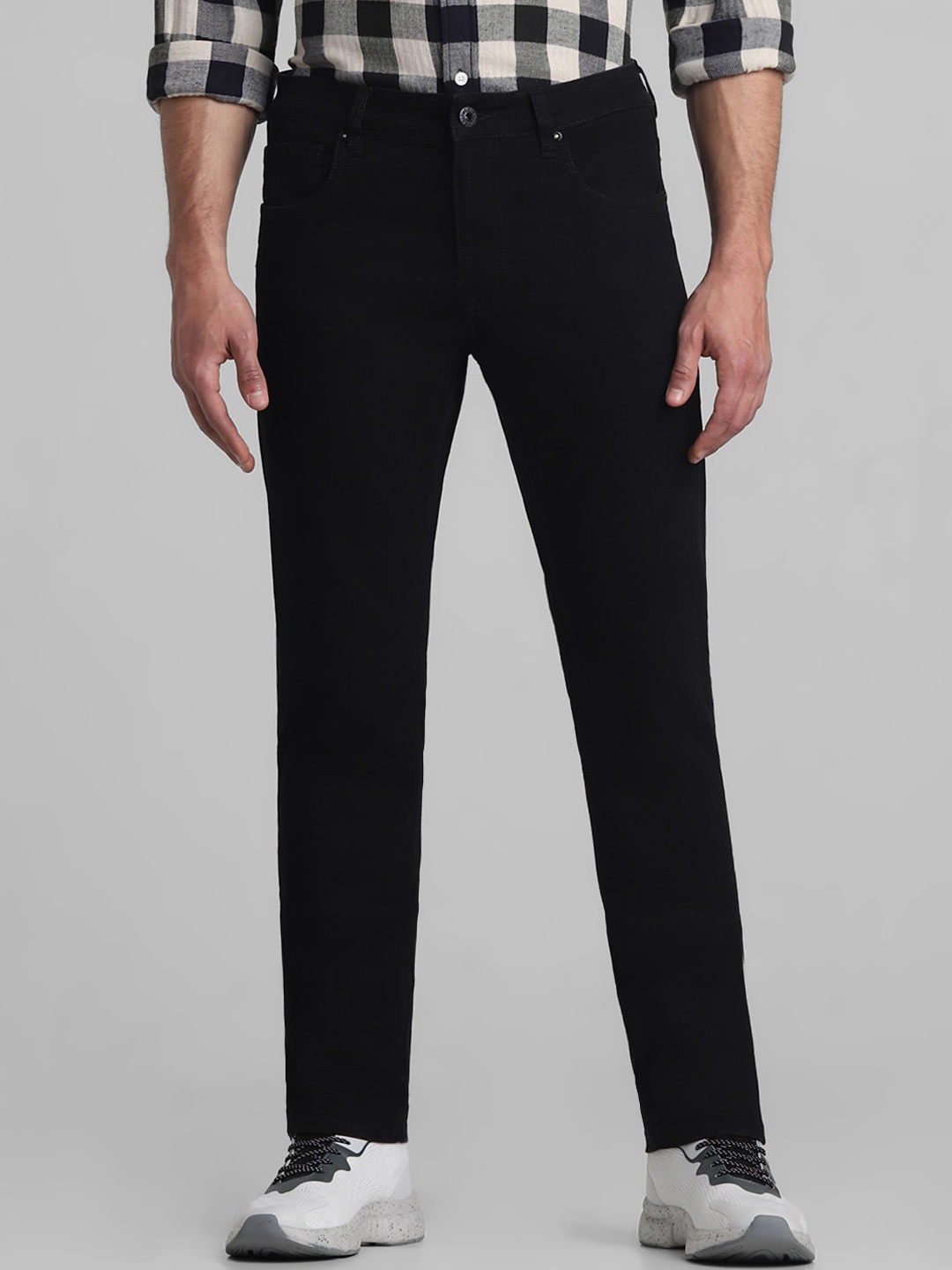 

Jack & Jones Men Slim Fit Low-Rise Clean look Stretchable Jeans, Black
