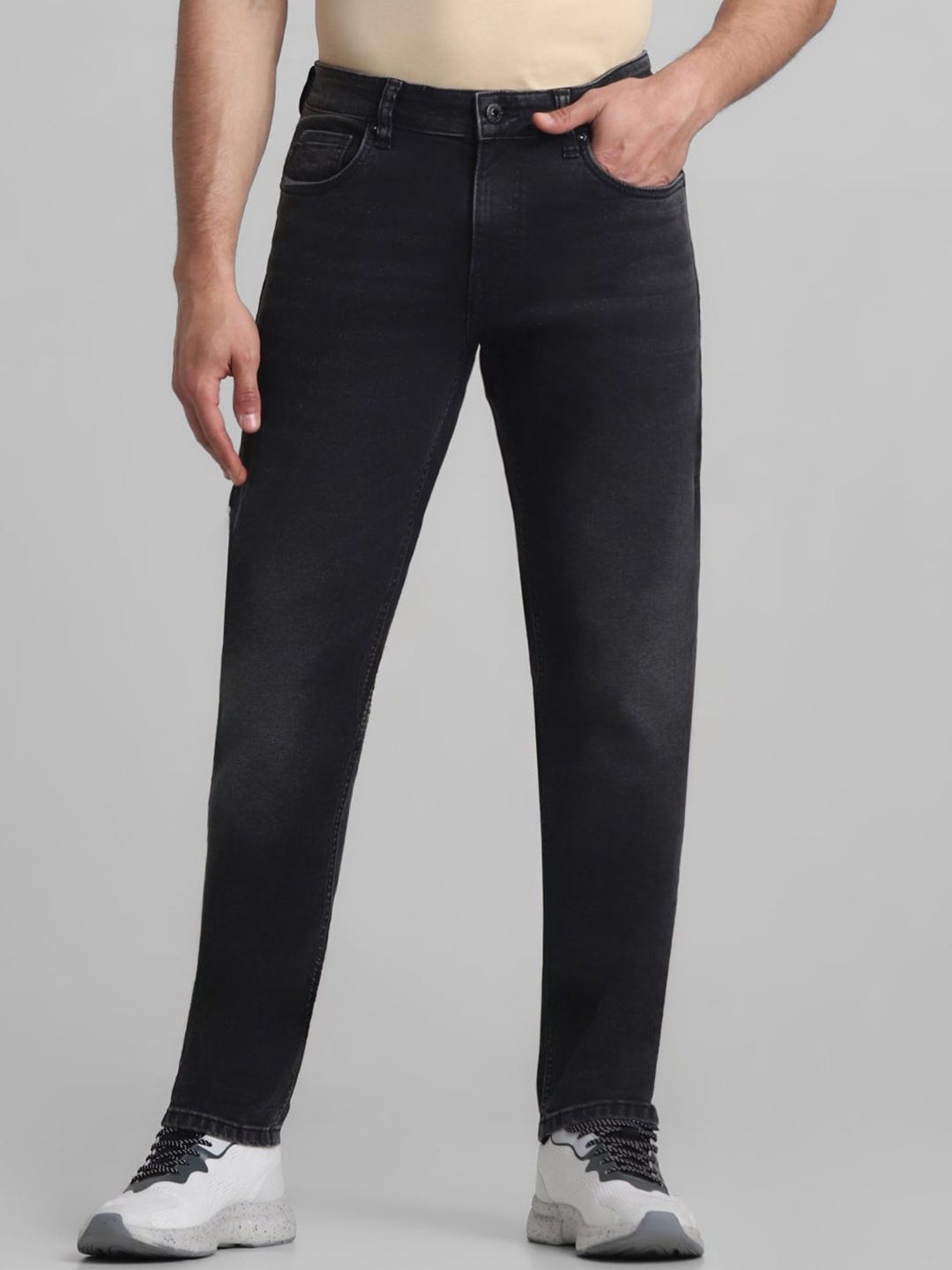 

Jack & Jones Men Slim Fit Low-Rise Clean Look Stretchable Jeans, Grey