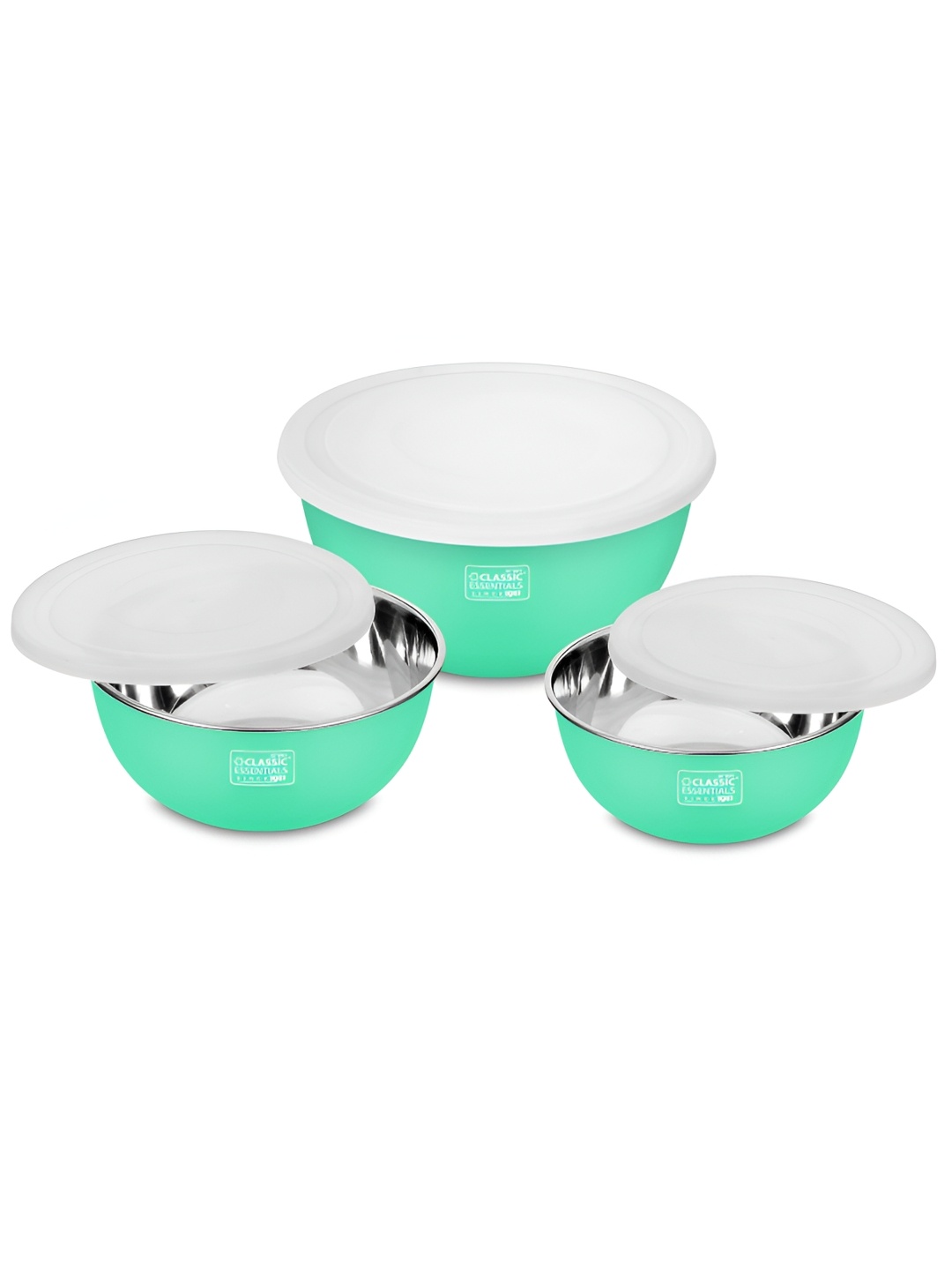 

Classic Essentials Green & White Stainless Steel Dishwasher and Microwave Safe Food Container