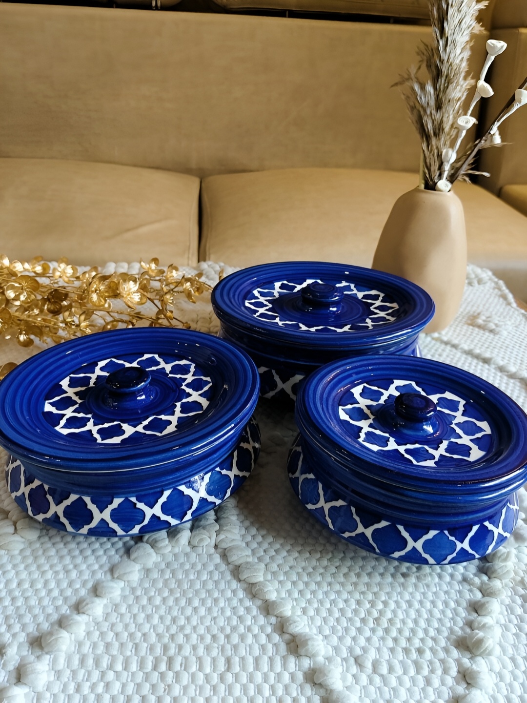 

NIYARA Blue & White Ceramic Dishwasher and Microwave Safe Food Container